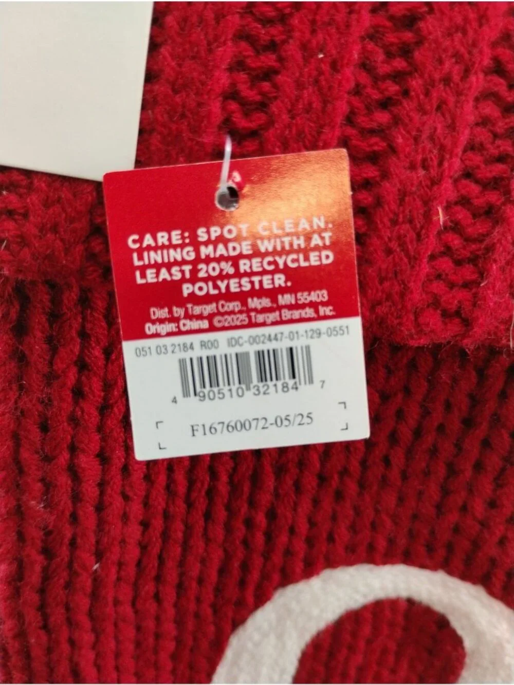 Christmas Knit Stocking With Letter 